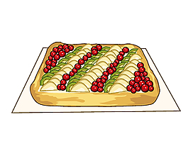 卡通水果拼盘面包元素