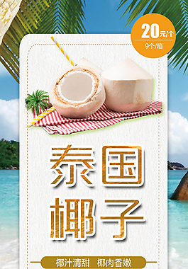 泰国椰子美食海报