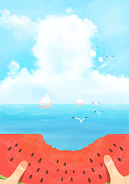 清新簡約二十四節(jié)氣夏至海報背景