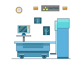 卡通扁平医疗检查设备矢量元素