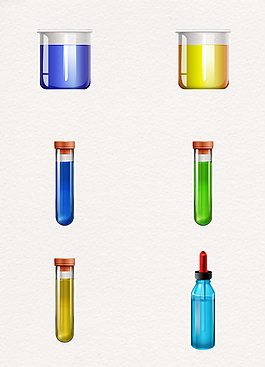 手绘彩色化学试剂矢量设计
