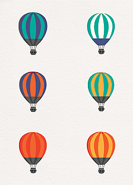 卡通热气球氢气球矢量图