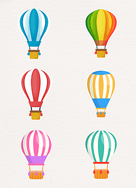 彩色熱氣球卡通設計素材