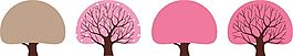 粉色蘑菇樹矢量素材