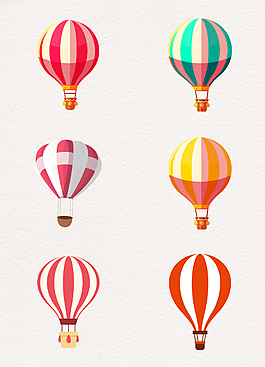 空中美丽热气球矢量设计