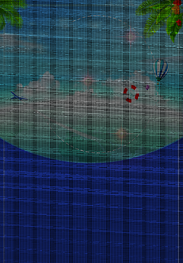 蓝色清凉缤纷夏日海报背景素材