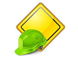 卡通绿色安全帽黄色面板矢量元素