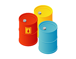 卡通彩色油桶水桶元素