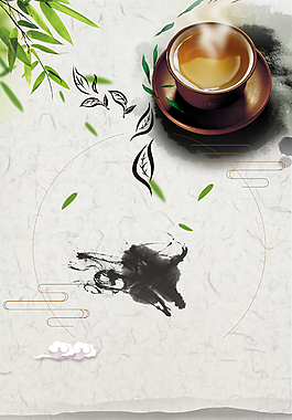 中国风茶之道海报背景素材