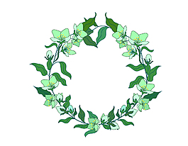 綠色花環(huán)邊框矢量素材