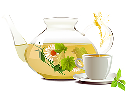 健康養生美味花茶矢量圖