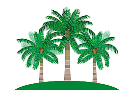 南方标志性植物椰子树矢量图