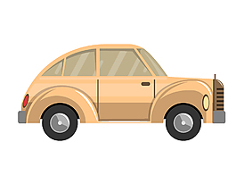 卡通雙開門小汽車矢量素材