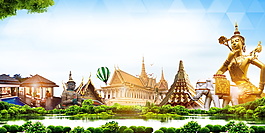 佛光清新泰國寺廟廣告背景