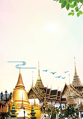 清雅泰國寺廟廣告背景