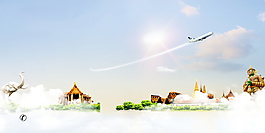 清新美丽泰国风景广告背景