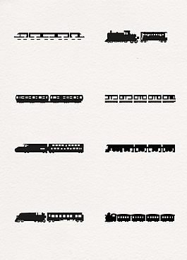 简洁黑色小火车矢量设计