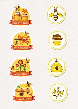 创意小清新蜂蜜设计图标