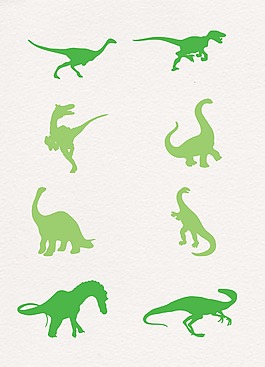 绿色简约恐龙剪影