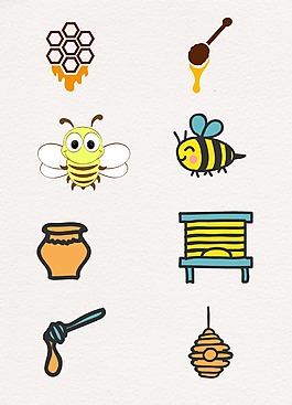 蜜蜂主题线条装饰