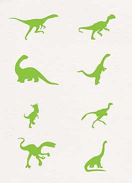 绿色恐龙剪影图案
