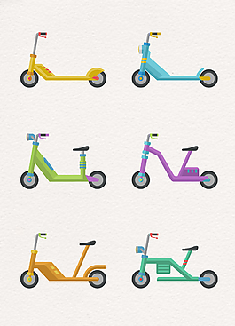 簡(jiǎn)約卡通電動(dòng)車平衡車矢量元素