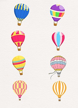 彩色卡通热气球设计