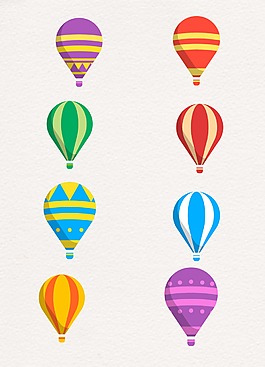 小清新卡通图案设计热气球