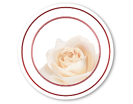 精美白色玫瑰花盘子矢量图