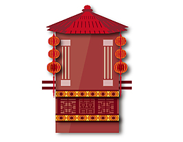 古代结婚花轿矢量素材