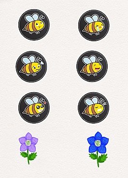 圓形卡通蜂蜜設計