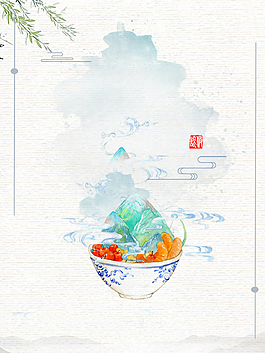 清雅中國風(fēng)傳統(tǒng)美食海報(bào)背景