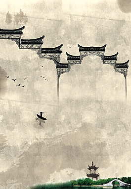中國(guó)風(fēng)房屋廣告背景