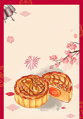 中国风中秋节月饼背景