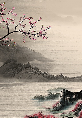 清新淡雅桃花廣告背景