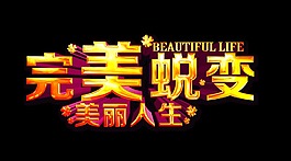 完美蛻變美麗人生立體藝術(shù)字字體設(shè)計(jì)
