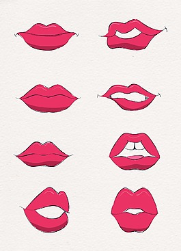 粉紅色卡通嘴唇設計
