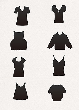 黑色扁平化人物服装设计