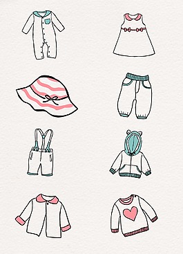 可愛兒童服裝線條設計