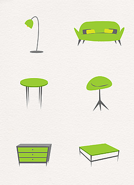 綠色抽象家具卡通素材