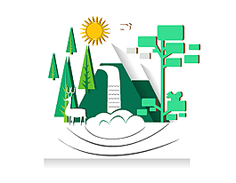 卡通手繪戶外風(fēng)景矢量圖