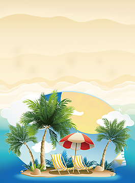 唯美夏天沙灘海灘出游背景