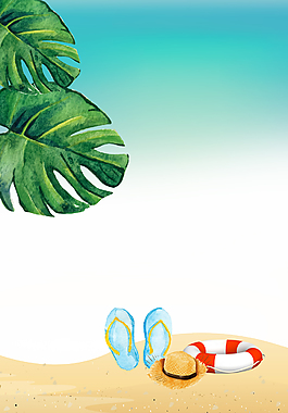 夏天沙灘海灘出游背景