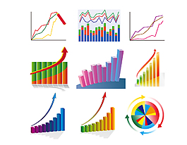 创意彩色业绩趋势矢量图
