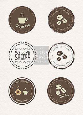 创意圆形咖啡标志素材