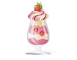 夏季冰凉水果草莓奶昔