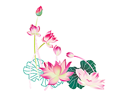 卡通中國風蓮花矢量元素