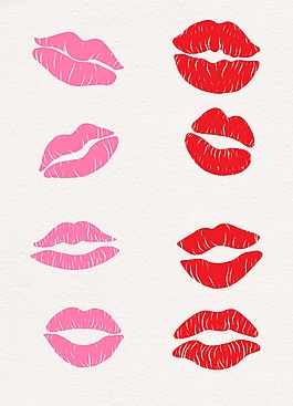 粉色红色可爱嘴唇设计