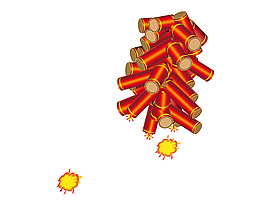 卡通红色鞭炮矢量元素