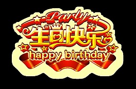 生日快樂立體大氣藝術字字體設計